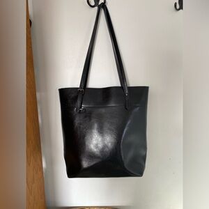Chic Black Leather Tote Bag